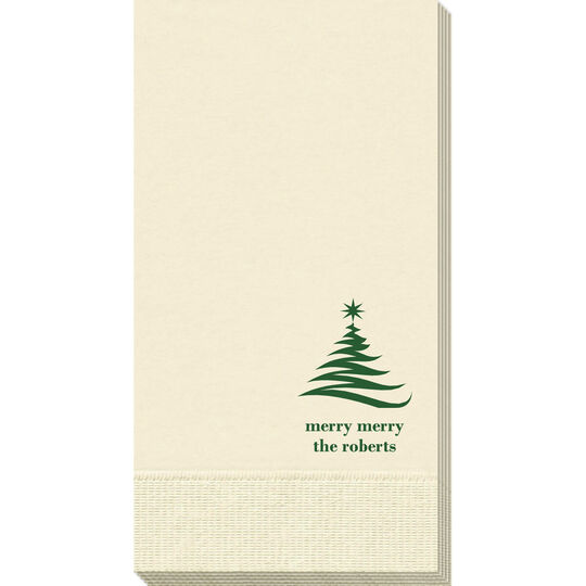 Artistic Christmas Tree Guest Towels